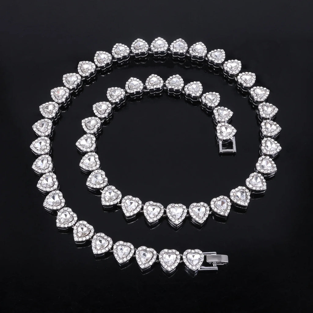 Vexaroa Heart Rhinestone Tennis Chain Jewelry Set — Vexaroa product image 6