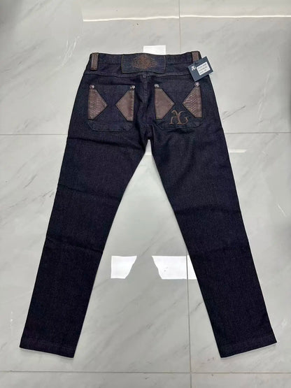 Vexaroa Men's Embroidered Stretch Jeans