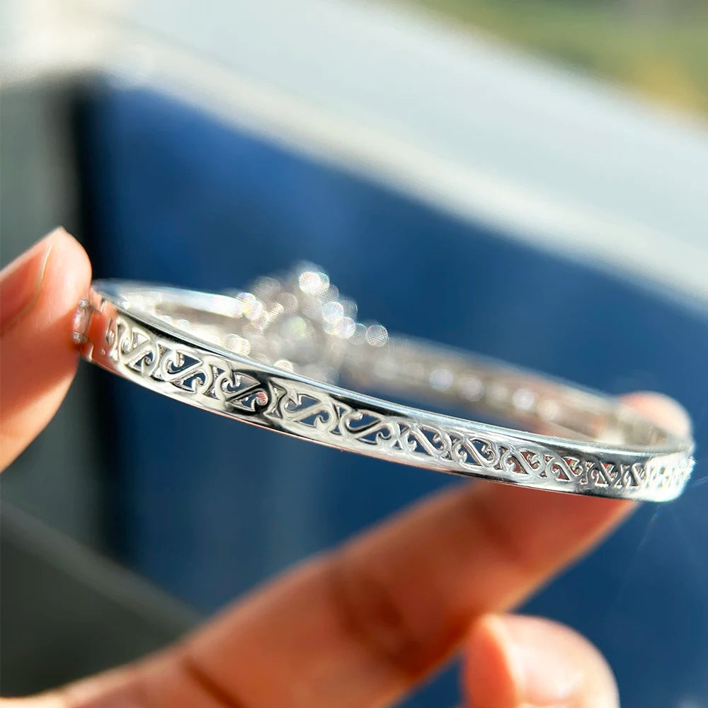Vexaroa Moissanite Open Bangles GRA 925 Silver
