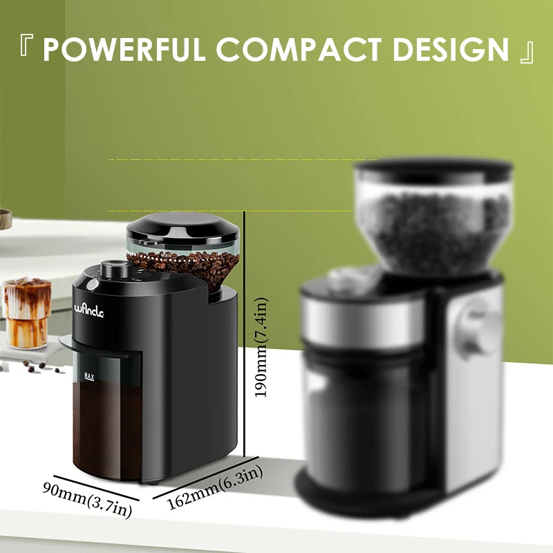 Vexaroa Wancle Electric Burr Coffee Grinder