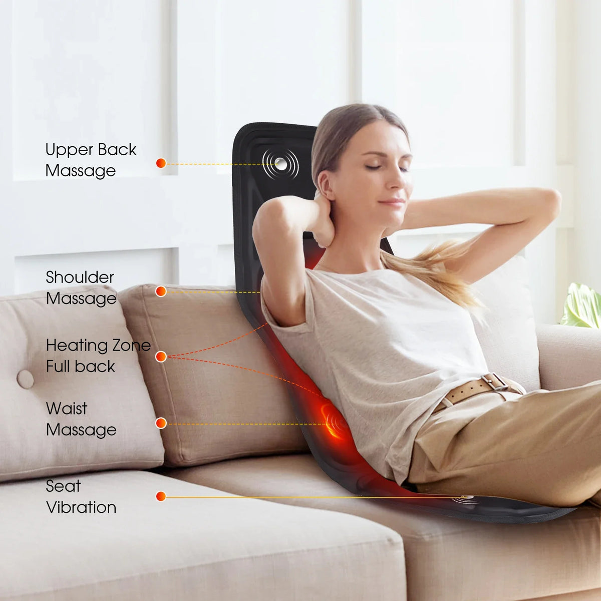 Vexaroa heated vibration massage chair cushion – product view 2