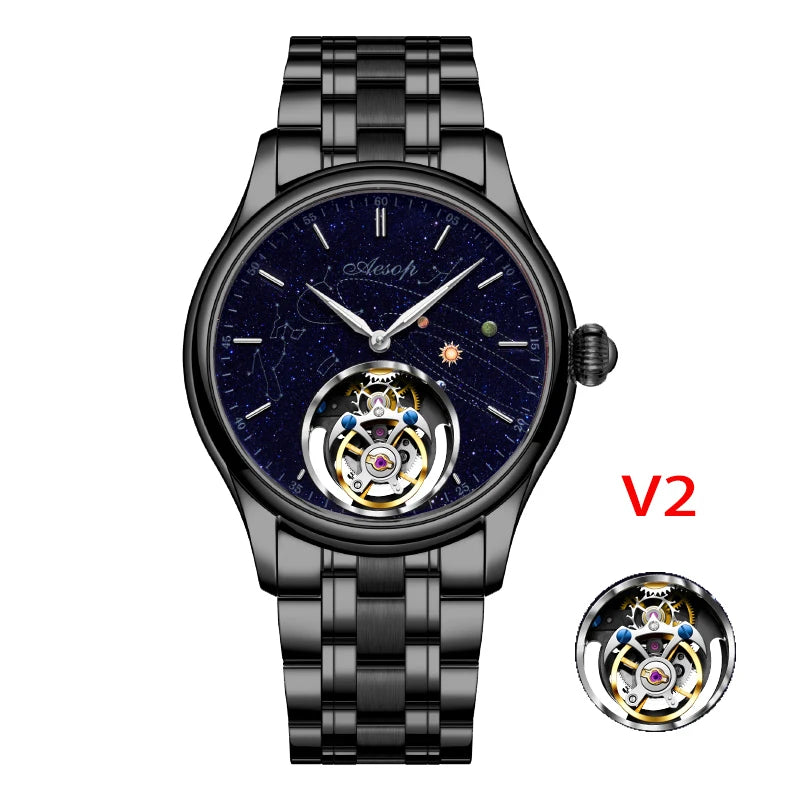 Vexaroa Flying Tourbillon Men's Watch – Skeleton Sapphire