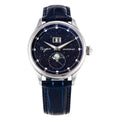 Watch with blue strap and starry face on a white background