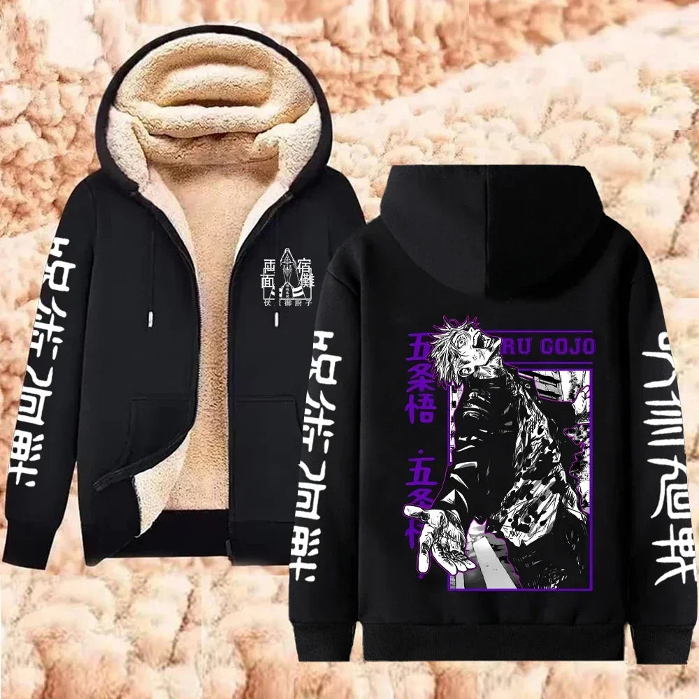 Vexaroa Gojo Satoru Anime Fleece Zip Hoodie — product image 25