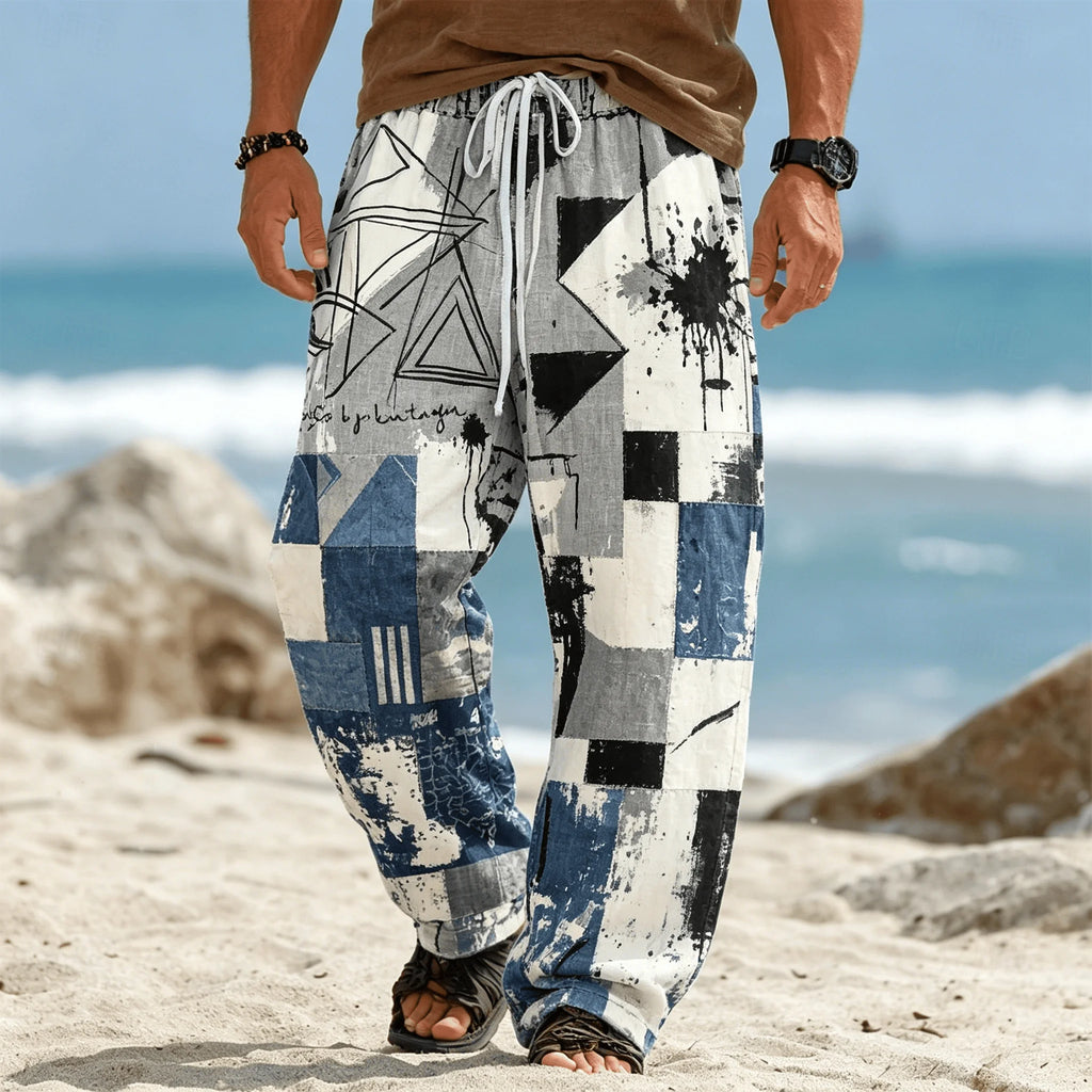 Vexaroa Men's Tribal Patchwork Drawstring Pants — product image 30