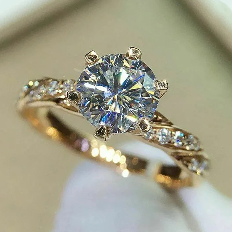 Vexaroa Gold-Tone Six-Prong CZ Wedding Ring — Vexaroa product image 3