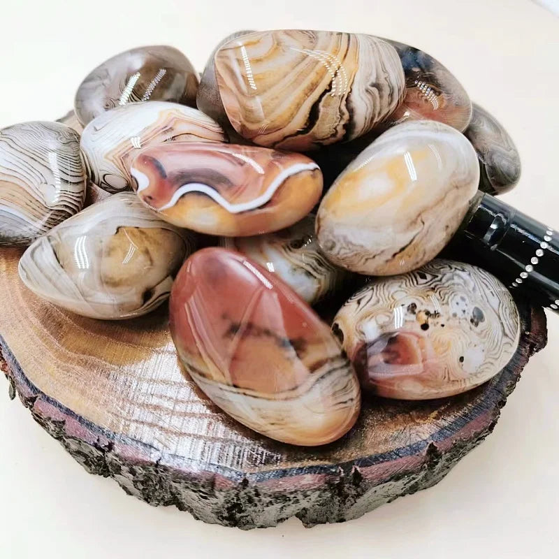 Big Silk Agate Raw Stone Handle Piece No Engraved Pebbles Raw Stone Grab Piece Play Piece DIY Jewelry Gemstones Stone Landscape