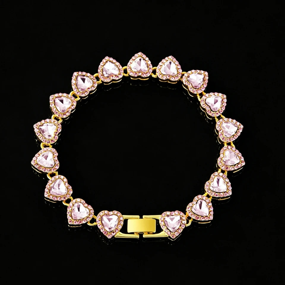 Vexaroa Heart Rhinestone Tennis Chain Jewelry Set — Vexaroa product image 25
