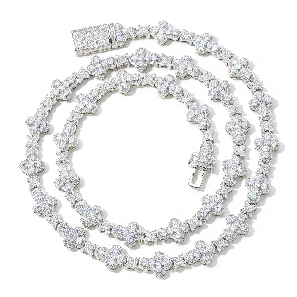 Diamond necklace on a white background