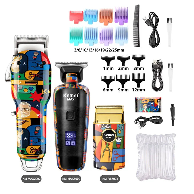 Vexaroa Kemei Graffiti Rechargeable Hair Clipper Trimmer