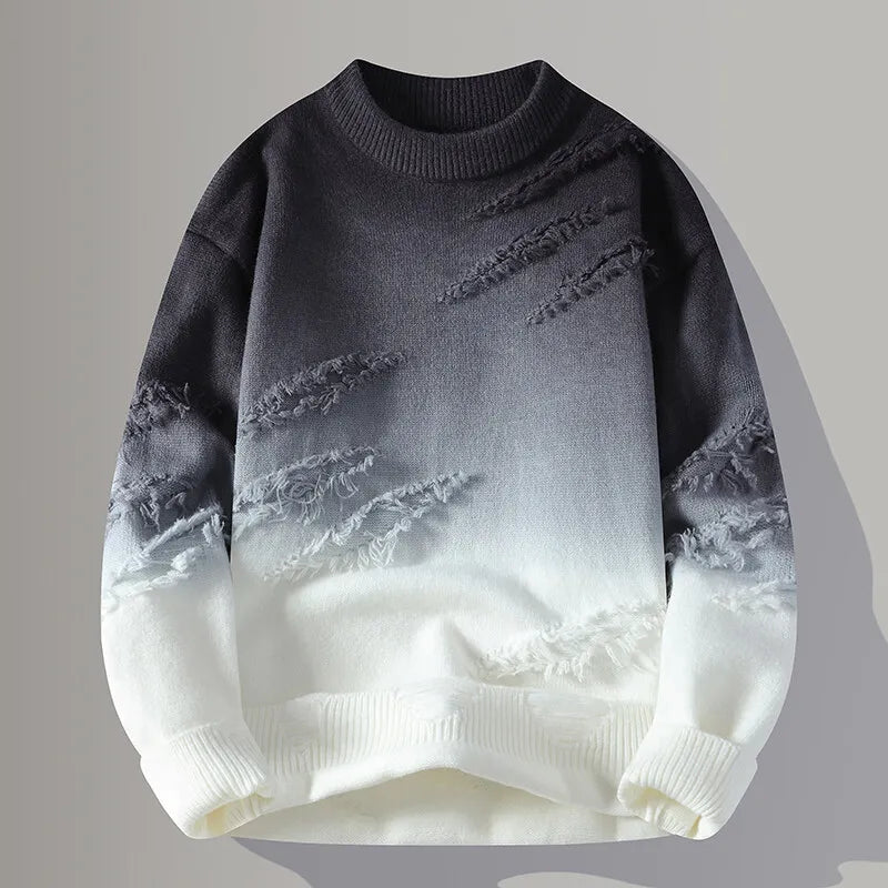 Vexaroa Men's Thick O-Neck Knit Sweater – Warm Winter Wool Pullover