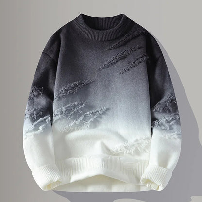 Vexaroa Men's Thick O-Neck Knit Sweater – Warm Winter Wool Pullover