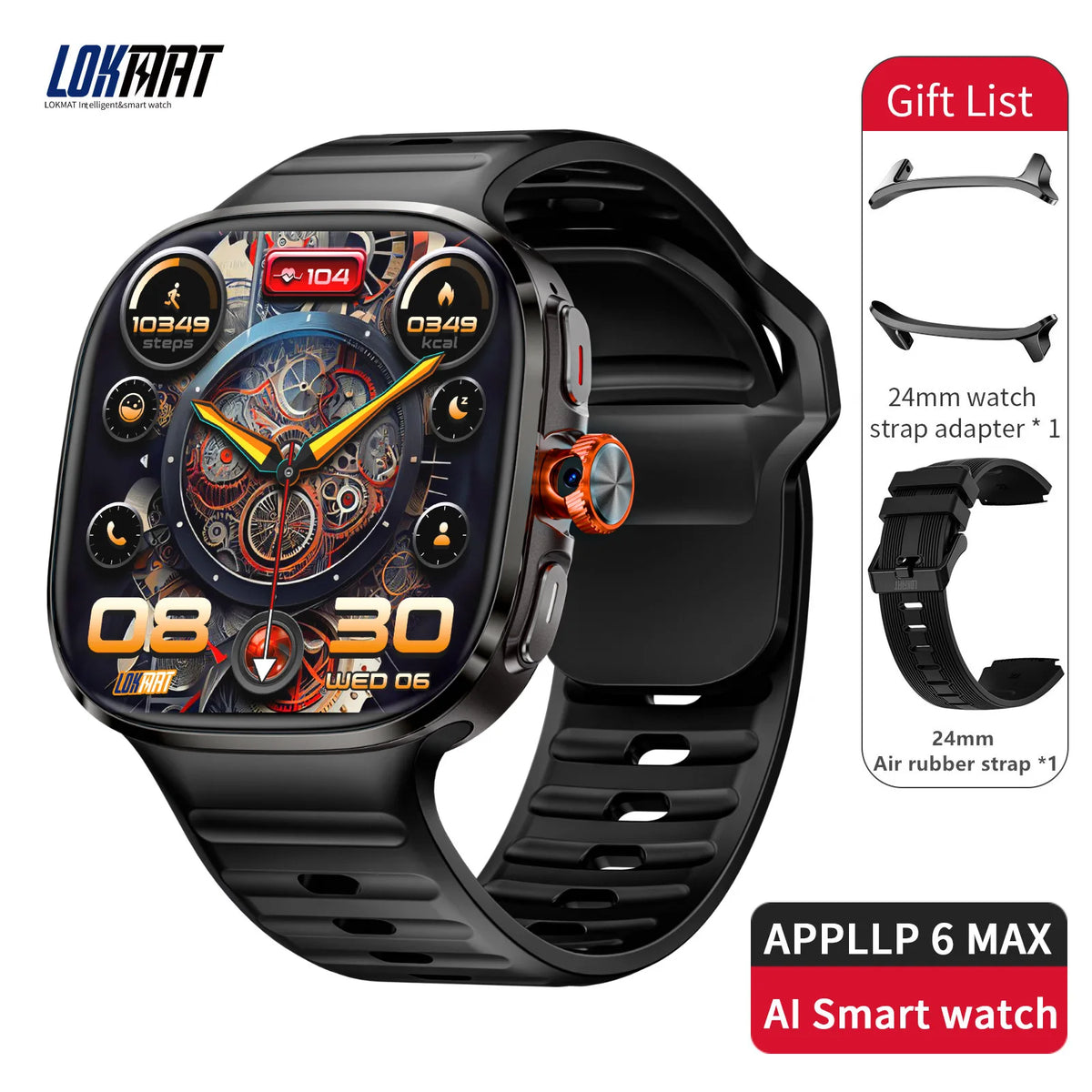 4G NFC GPS Android Smart Watch 2.16 AMOLED 480x480 HD Screen 3G+32G Rotating Camera Wifi Video Calls Fitness Tracker