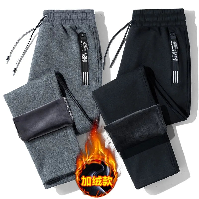 2024 Autumn and Winter New Fashion Trend Plus Fleece Thick Warm Sports Pants Men's Casual Loose High-Quality Plus-Size Pants 8XL