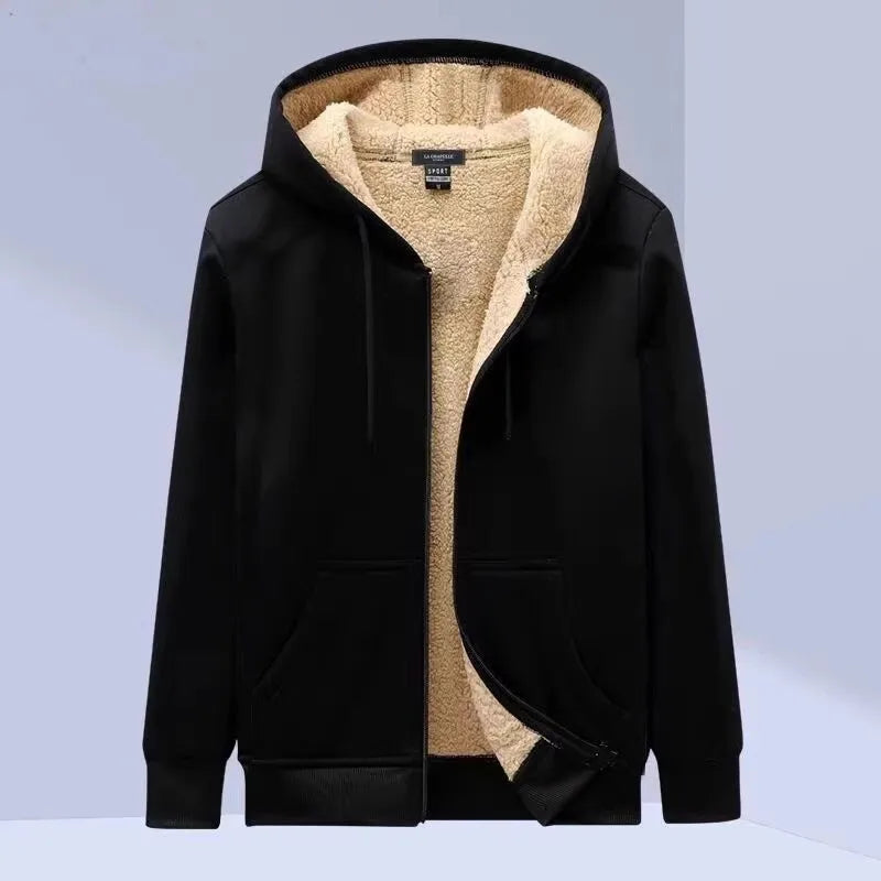 Vexaroa Men's Fleece Lamb Velvet Tracksuit Hooded Jacket & Pants