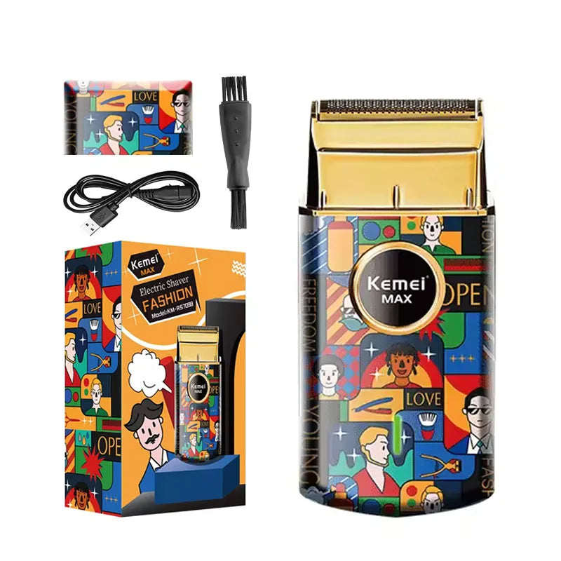 Kemei Rechargeable Graffiti Pattern Electric Hair Clipper Professional Barber Trimmer Man Shaver Km-MAX2092 KM-MAX5090 KM-RS7098