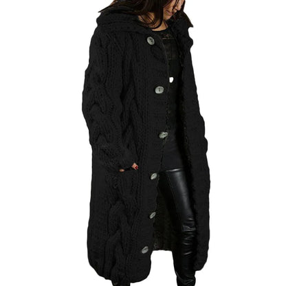 Fashion Solid Knit Cardigan For Women Casual Long Sleeve Turn-down Collar Button Sweater Coat Tops Lady Office Womens Clothing