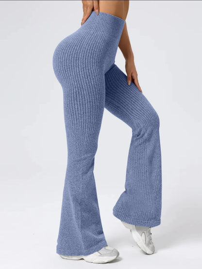 Women's High-Waist Bell Bottom Pants Sporty Tight Fit Comfortable Elastic Design Ideal for Exercise And Daily Wear