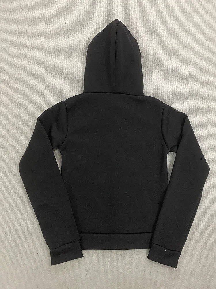 Vexaroa Women's Gothic Zip Hoodie with Fur-Trim Collar