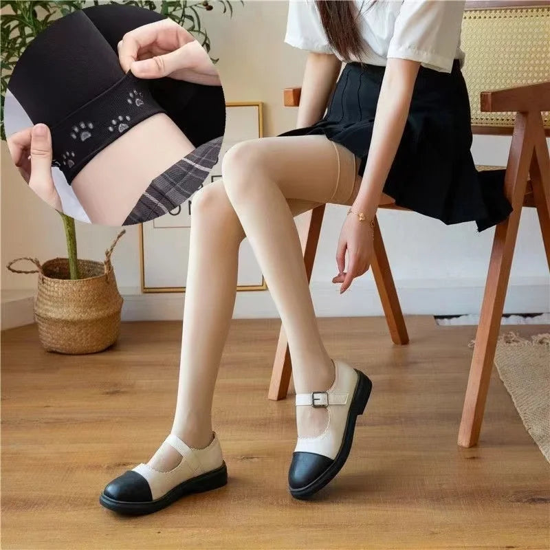 Vexaroa White Velvet Over Knee Socks Anti-Slip Thigh High