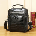 Alligator Pattern Men's Leather Briefcase Bag | Vexaroa