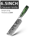 Kitchen Knife Set Stainless Steel Ultra Sharp Paring Boning Santoku Cleaver Bread Chef Knife with Green Resin Handle