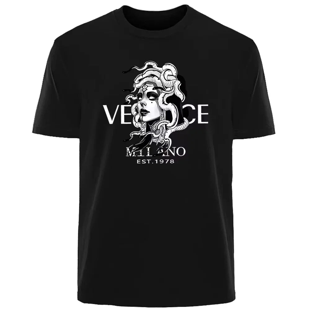 Vexaroa Medusa print unisex cotton T-shirt product image