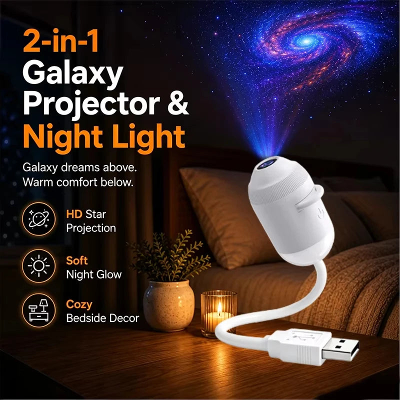 Vexaroa USB Galaxy Projector Night Light 360° – Car Home