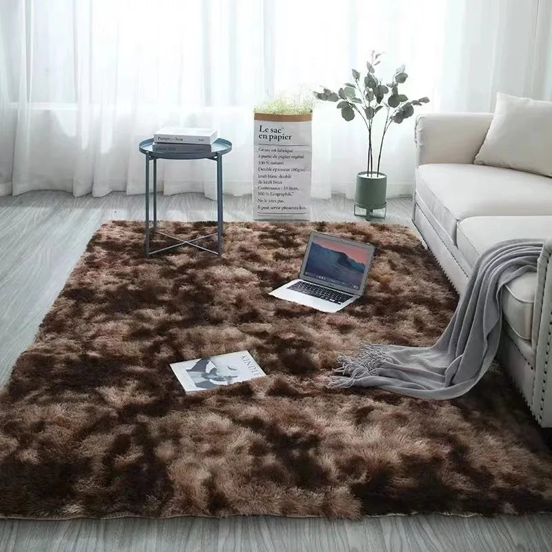 VIKAMA black Area Plush for Bedroom, Living Room Fluffy Rug, Large Area Rug Shag Shaggy Carpet Soft Plush Furry Bedside Rug