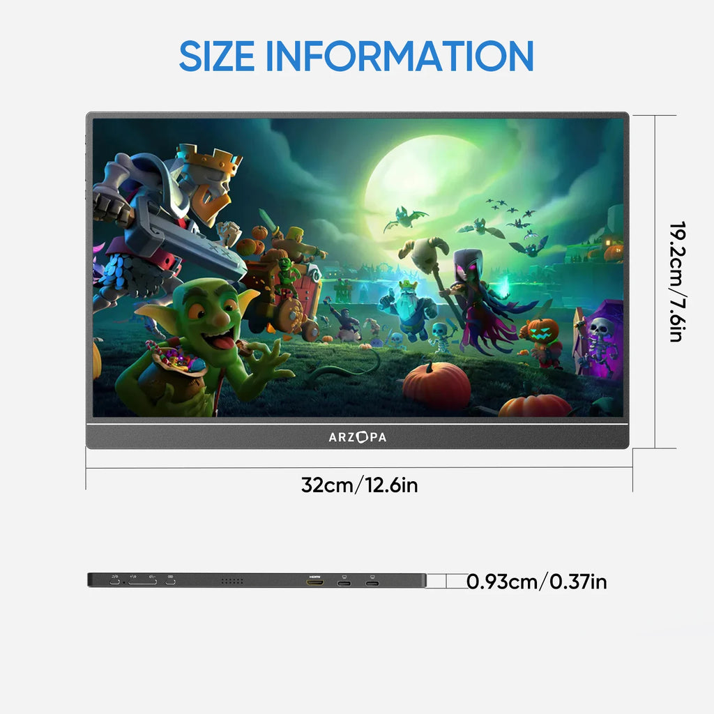 Vexaroa ARZOPA Portable FHD IPS Monitor, USB-C and HDMI