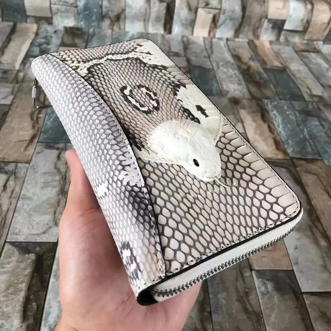 Vexaroa Snakeskin Leather Zipper Wallet Casual Unisex