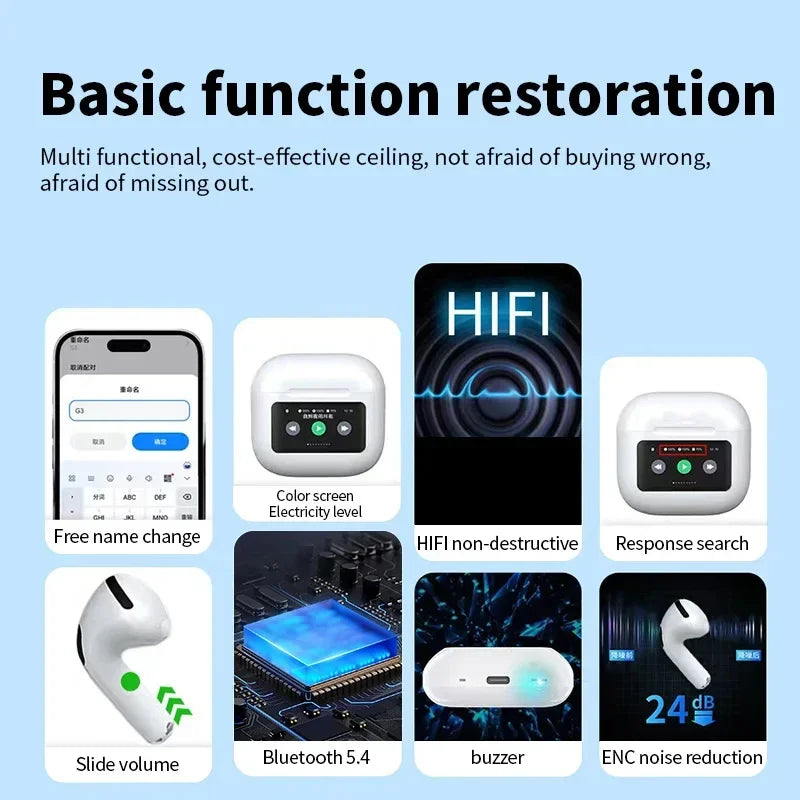 Vexaroa A10 Pro ANC Bluetooth 5.3 Earphones Touch Screen
