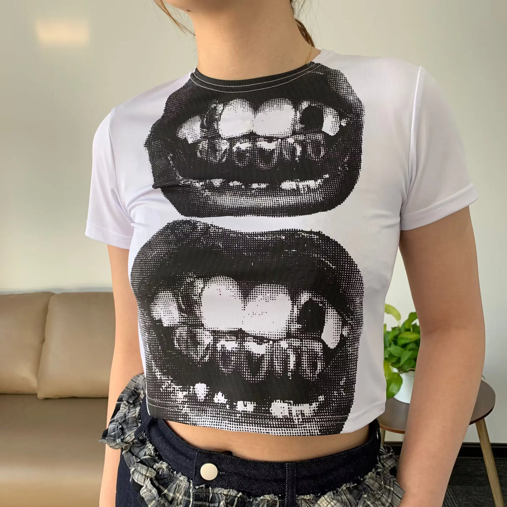 Vexaroa Womens Y2K Gothic Baby Tee product photo, view 15