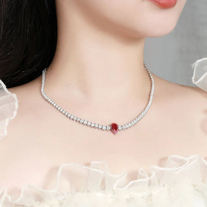 D VVS1 Pear Moissanite Pendant Necklace | GRA Certified | 925 Silver | Vexaroa