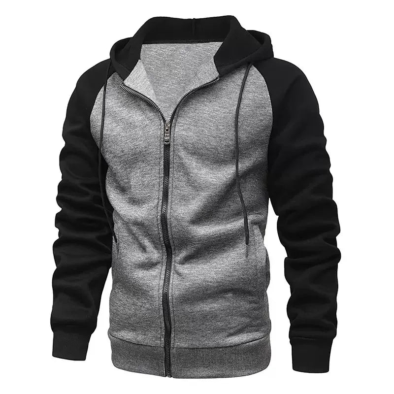 2025 Autumn and Winter New Jacket Zipper Cardigan with Fleece Hoodie Men's Casual Hooded Top Men's Clothing