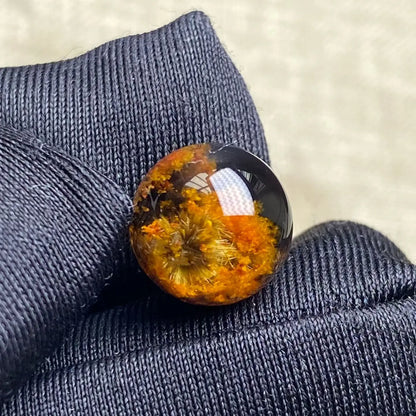 Vexaroa Natural Gold Rutilated Quartz Pendant 10mm Round Sphere