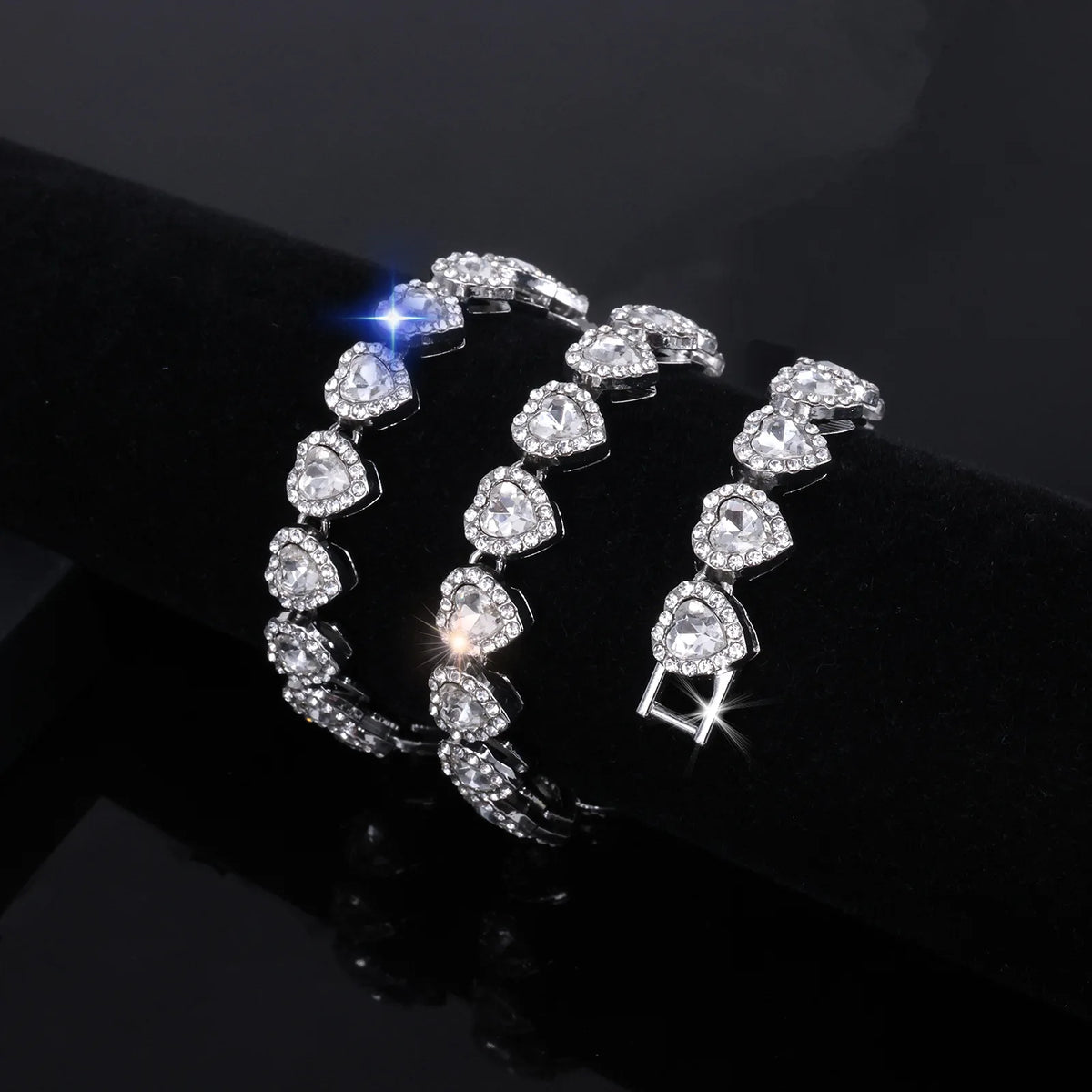 Vexaroa Heart Rhinestone Tennis Chain Jewelry Set — Vexaroa product image 3