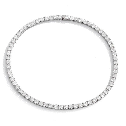 Luxury Solid Platinum PT950 Women's 1 karat Moissanite Diamond Necklace 6.5mm Four Claw Tennis Neck Chain