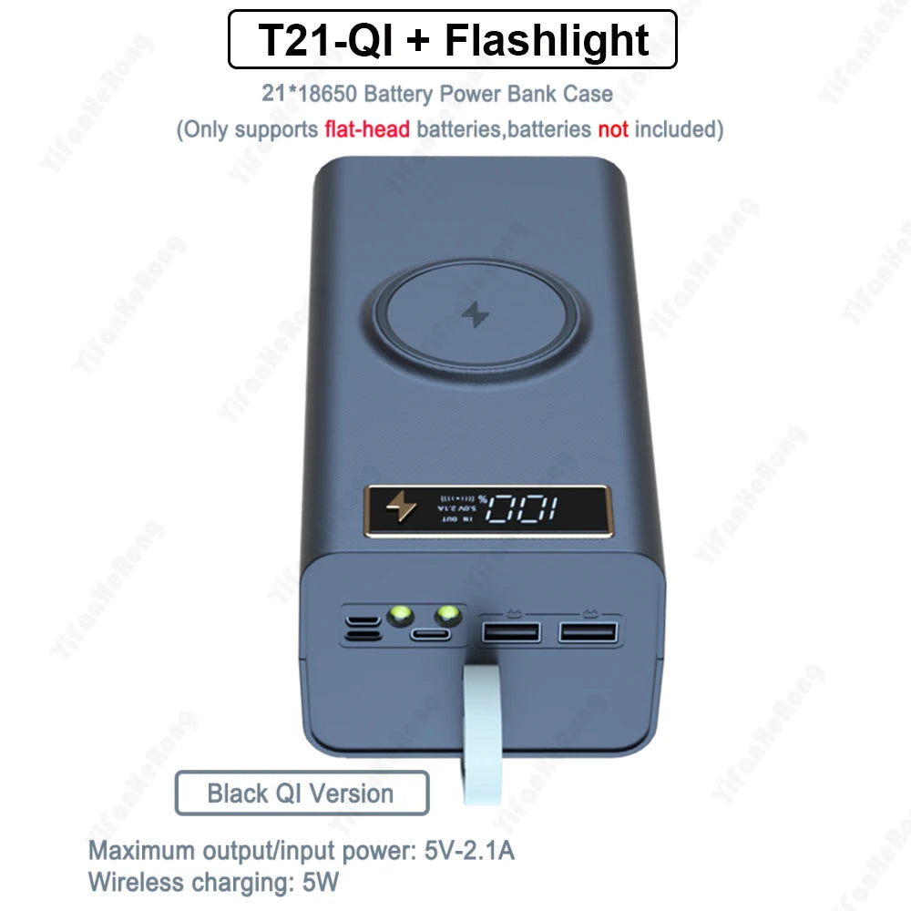 Vexaroa 21-slot 18650 battery power bank case – product view 10