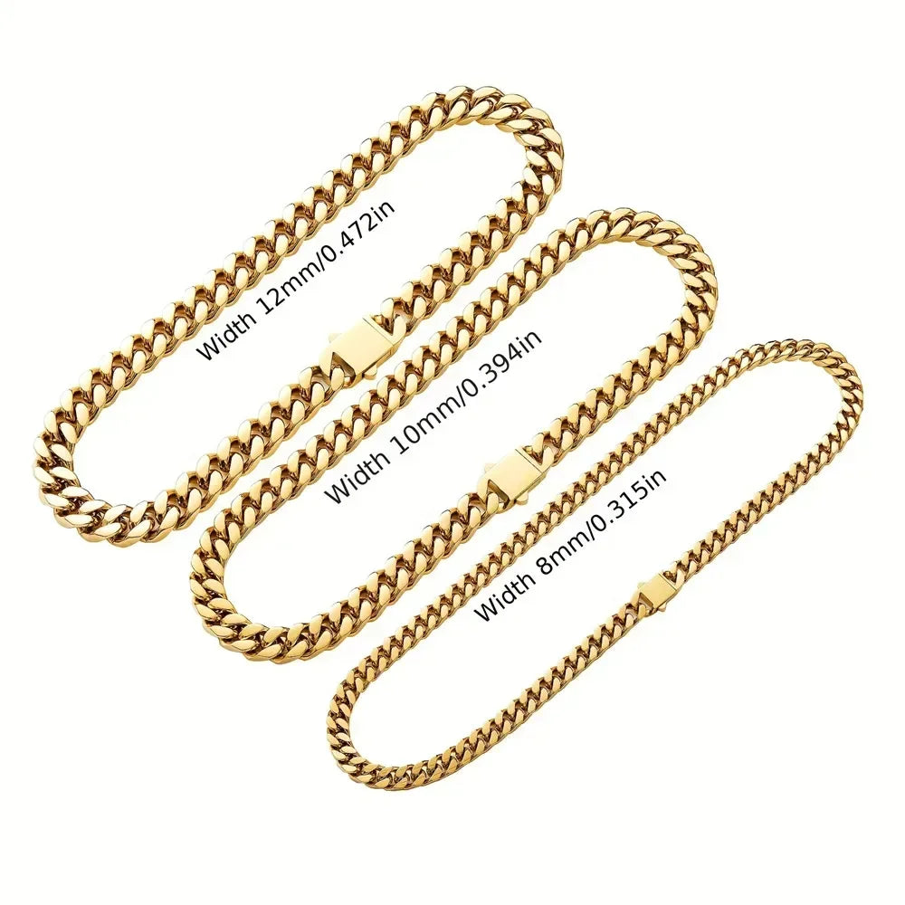 Vexaroa Gold-Tone Cuban Chain Necklace and Bracelet — Vexaroa product image 5
