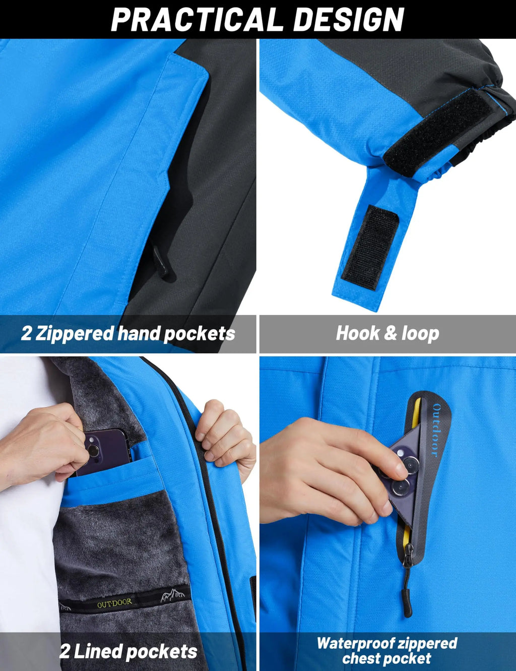 Vexaroa Men's Fleece-Lined Winter Parka