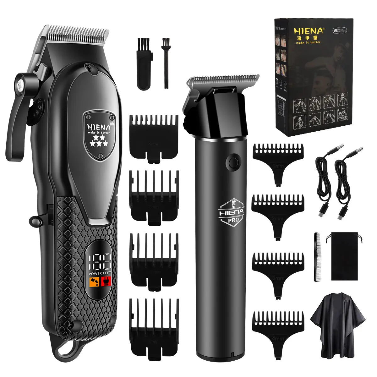 Hiena Hair Clipper Kit for Men Electric Shaver Hair Trimmer Professional Cutting Machine Hair Trimmer with LCD Digital Display
