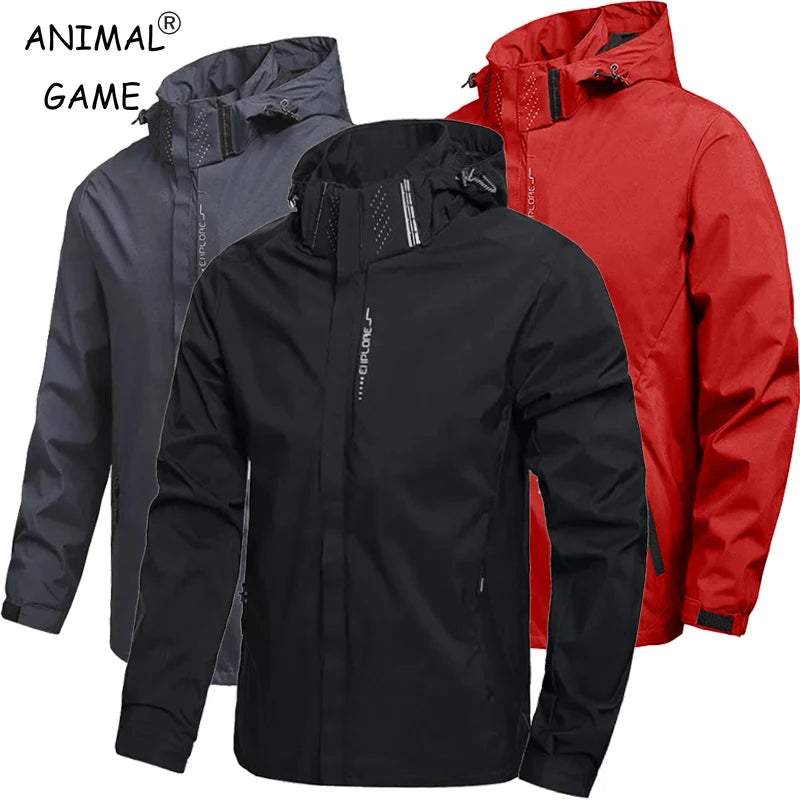 Vexaroa Men's Waterproof Hooded Outdoor Rain Jacket