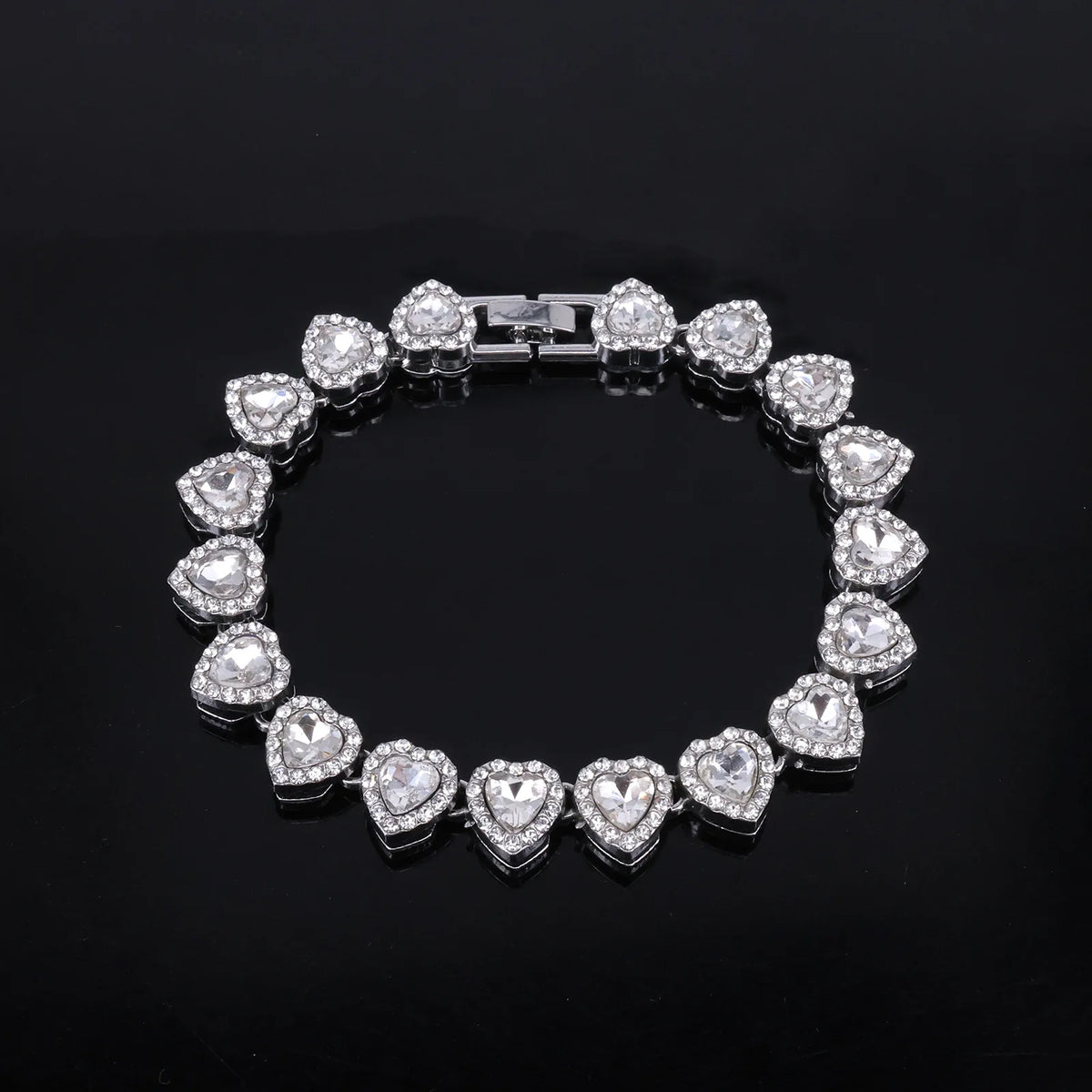 Vexaroa Heart Rhinestone Tennis Chain Jewelry Set — Vexaroa product image 12