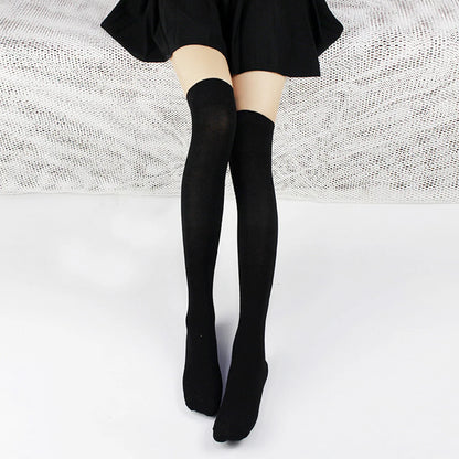 Stocking Over Knee Socks Fashion Women Keep Warm Slim Long Socks Black White Striped Hosiery
