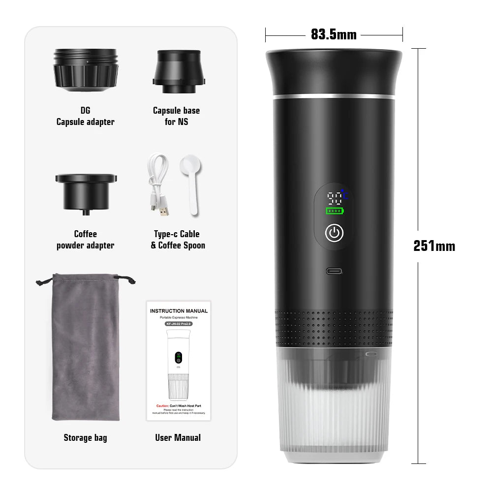 Vexaroa DENOKIN 3-in-1 Portable Espresso Coffee Maker