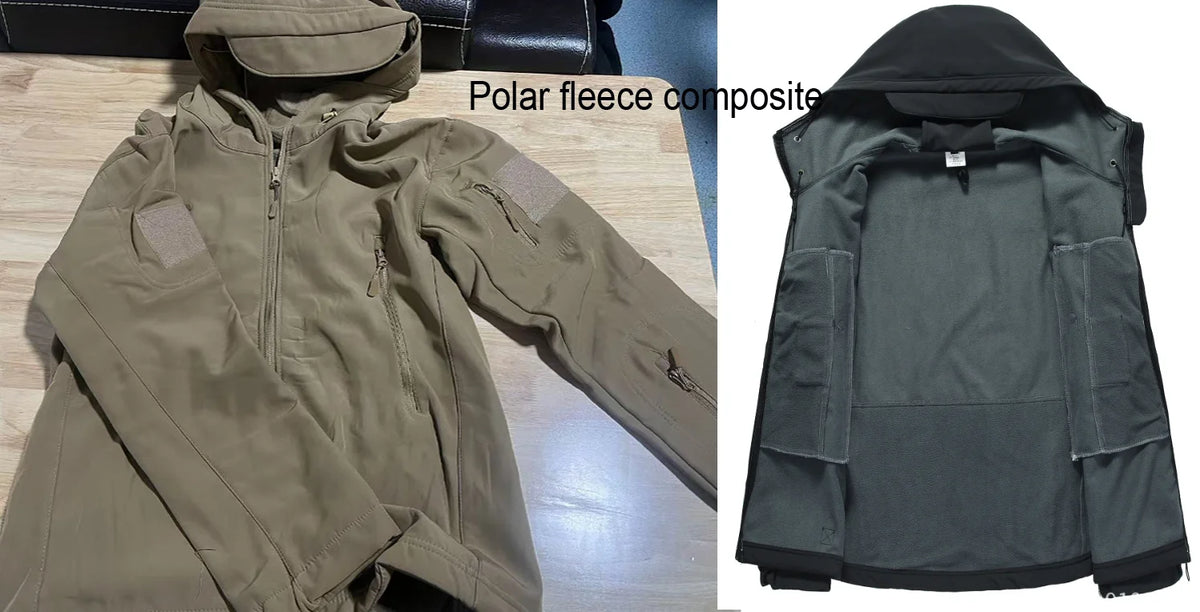 Vexaroa Men's SoftShell Fleece Jacket & Pants Windproof Set