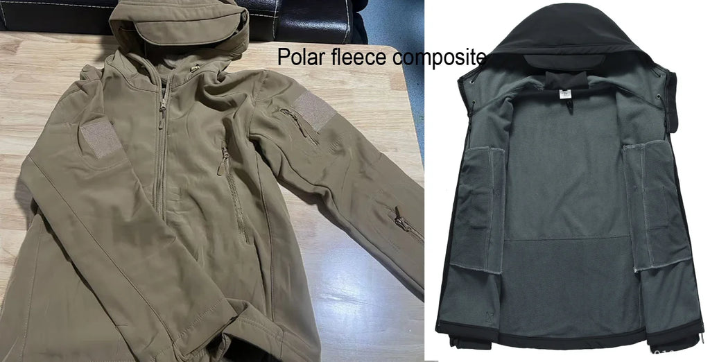 Vexaroa Men's Softshell Fleece Jacket Windproof Outdoor M-5XL