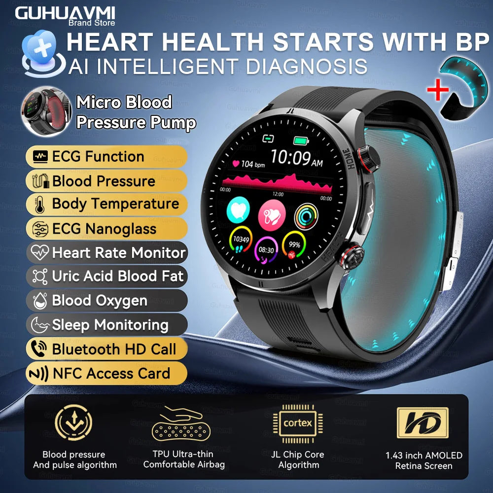 Vexaroa Air Pump Blood Pressure & ECG Smartwatch