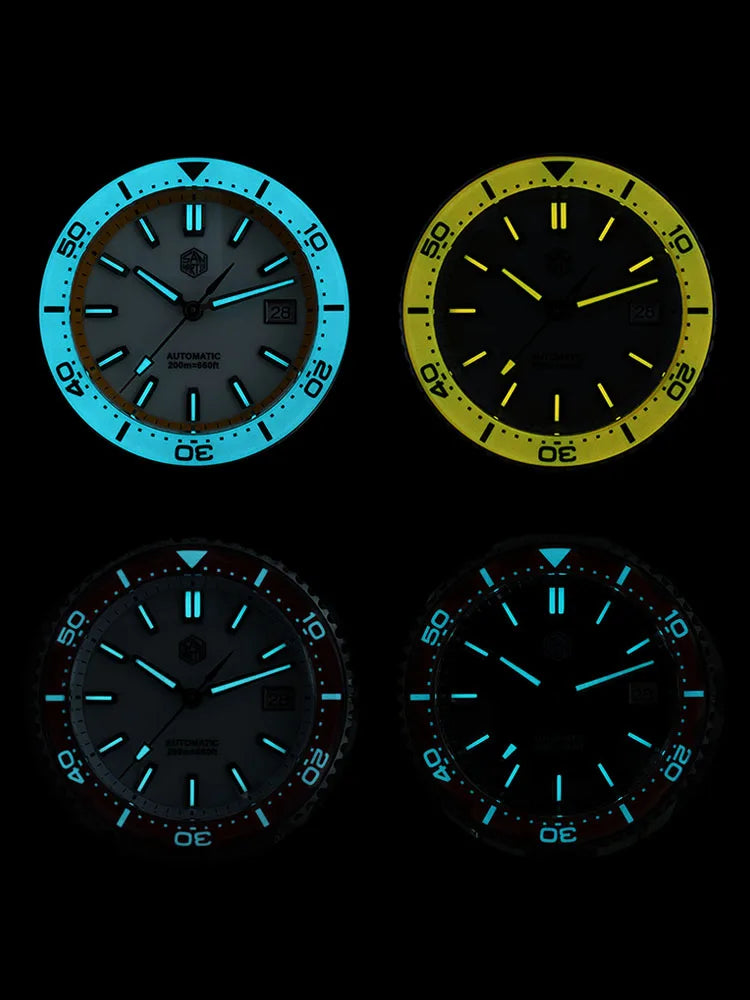 San Martin 2025 New Enamel Dial Full Luminous 39mm Dive Watch Luxury Men Watch NH35 Automatic Mechanical Waterproof 200m SN0129